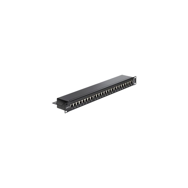 Delock - Propojovací panel - CAT 6 - RJ-45 X 24 - černá - 1U - 19"