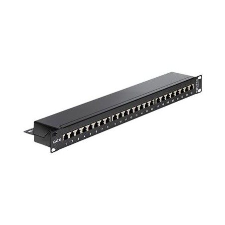 Delock - Propojovací panel - CAT 6 - RJ-45 X 24 - černá - 1U - 19"