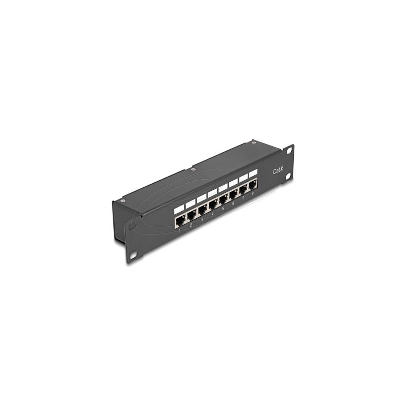 Delock - Propojovací panel - montáž do racku - CAT 6 - RJ-45 - cerná - 1U - 10"