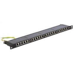 Delock - Propojovací panel - CAT 6 - RJ-45 X 24 - hluboce černá, RAL 9005 - 0.5U - 19"