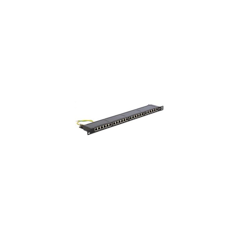 Delock - Propojovací panel - CAT 6 - RJ-45 X 24 - hluboce černá, RAL 9005 - 0.5U - 19"