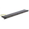 Delock - Propojovací panel - CAT 6 - RJ-45 X 24 - hluboce černá, RAL 9005 - 0.5U - 19"