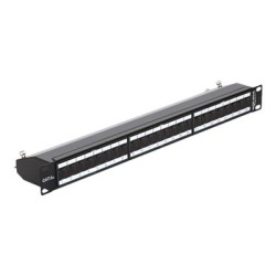 Delock - Propojovací panel - CAT 6a - RJ-45 X 24 - hluboce černá, RAL 9005 - 1U - 19"
