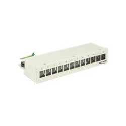 Delock Keystone Desktop Patch Panel - Propojovací panel - světle šedá, RAL 7035 - 12 portů