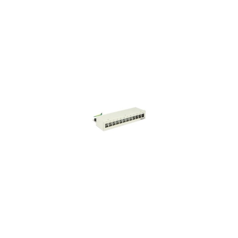 Delock Keystone Desktop Patch Panel - Propojovací panel - světle šedá, RAL 7035 - 12 portů