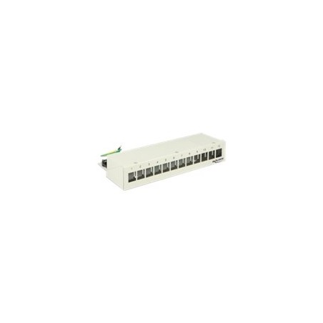 Delock Keystone Desktop Patch Panel - Propojovací panel - světle šedá, RAL 7035 - 12 portů