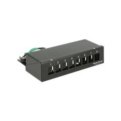 Delock Keystone Desktop Patch Panel - Propojovací panel - hluboce černá, RAL 9005 - 8 portů