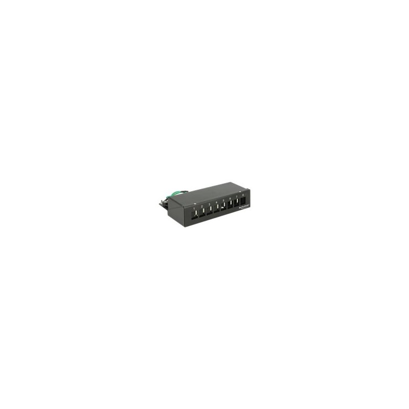 Delock Keystone Desktop Patch Panel - Propojovací panel - hluboce černá, RAL 9005 - 8 portů