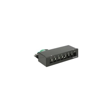 Delock Keystone Desktop Patch Panel - Propojovací panel - hluboce černá, RAL 9005 - 8 portů