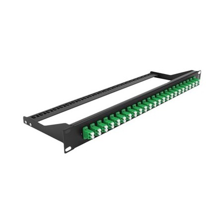 Delock - Propojovací panel - montáž do racku - LC Duplex SM X 24 - černá, zelená - 1U - 19"