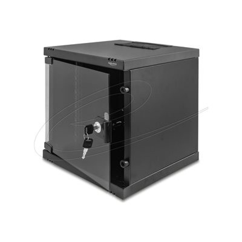 Delock - Skrín - s prosklenými dvermi, hloubka 240 mm, nosnost 30 kg, 330 x 312 x 300 mm - montáž na stenu, upevnitelné na