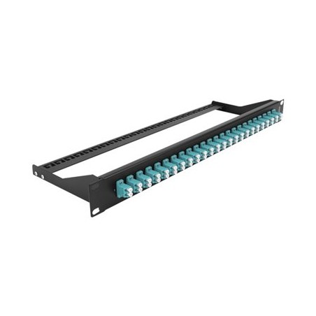 Delock - Propojovací panel - montáž do racku - LC Duplex MM X 24 - černá, vodě - barva - 1U - 19"