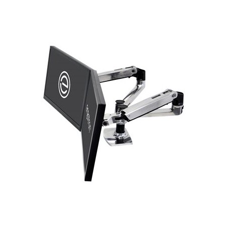 Ergotron LX Dual Side-by-Side Arm - Montážní sada (svorka k montáži na stůl, úchyt průchodky, žerď, 2 polohovatelná ramena, 2