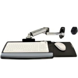 Ergotron LX - Montáž otočného ramene pro klávesnici / myš - montáž na stěnu, montáž na nástěnnou kolejnici - leštěný hliník