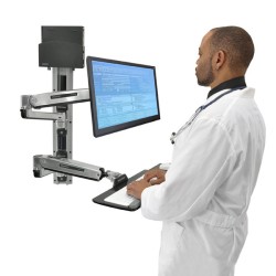 Ergotron LX Wall Mount System with Small CPU Holder - Montážní sada pro systémovou jednotku / monitor / klávesnici - sezení a