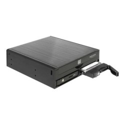 Delock 5.25" Mobile Rack for 1 x 5.25" Slim Drive + 2 x 2.5" SATA HDD / SSD - Pouzdro disku - 2.5" - černá