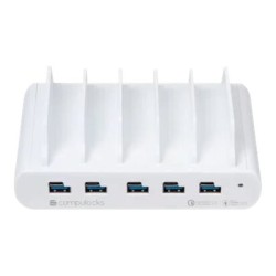 Compulocks 5 Port USB-C and USB-A Charging Dock with UK Plug - Nabíjecí dok - 10 výstupní konektory (USB, 24 pin USB-C)