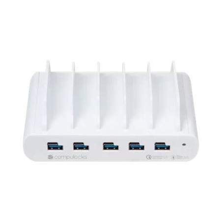 Compulocks 5 Port USB-C and USB-A Charging Dock with UK Plug - Nabíjecí dok - 10 výstupní konektory (USB, 24 pin USB-C)