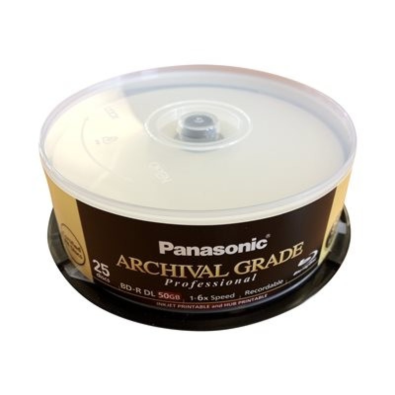 Panasonic ARCHIVAL GRADE Professional - 25 x BD-R - 50 GB 6x - Povrch potisknutelný inkoustem, tisknutelný vnitrní rozbocovac