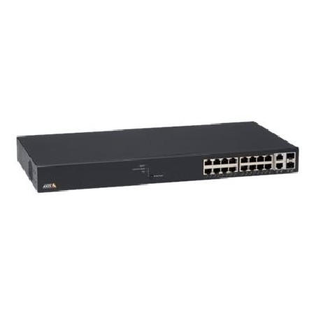 Axis T8516 - Přepínač - řízený - 16 x 10/100/1000 (PoE+) + 2 x 10/100/1000/SFP - desktop, Lze montovat do rozvaděče - PoE+ (240