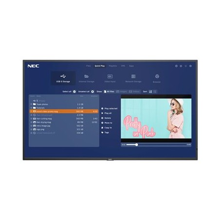 NEC MultiSync P495-MPi4 - 49" Třída úhlopříčky P Series displej LCD s LED podsvícením - digital signage - s vestavěný síťový