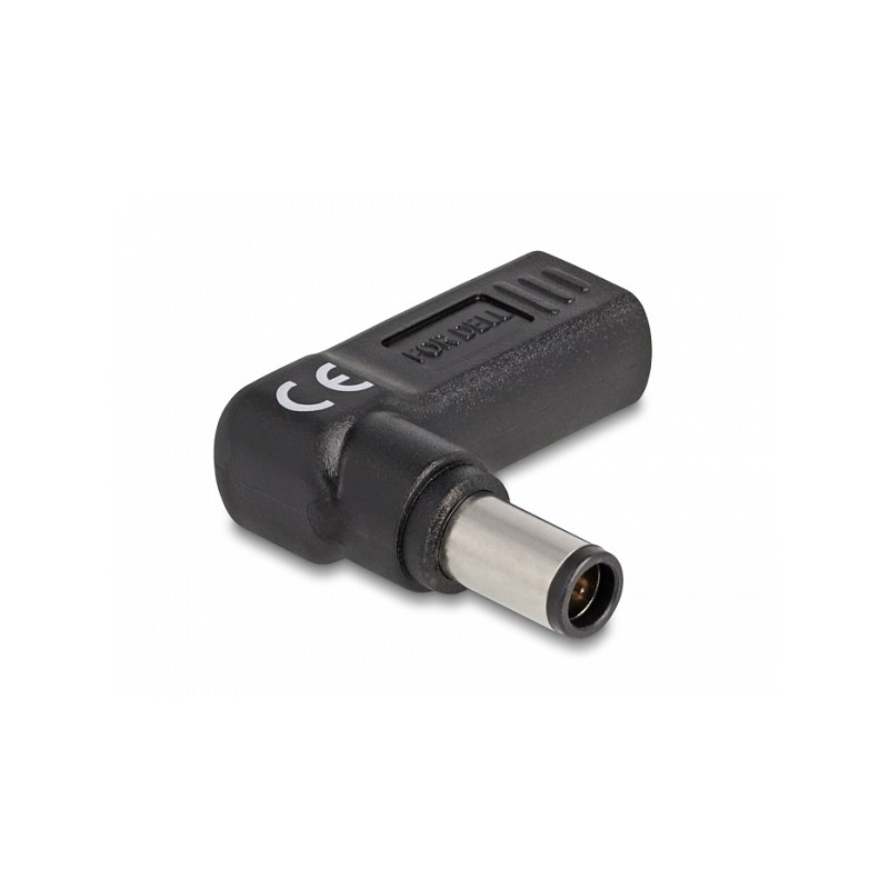 Delock - Adaptér napájení - 24 pin USB-C (F) do DC jack 7,4 x 5 mm (M) - 19.5 V - 3 A - úhlový - černá