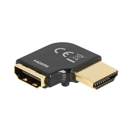 Delock - Vysoká rychlost - HDMI adaptér - HDMI s piny (male) do HDMI se zdírkami (female) levý úhel - cerná - podpora 8K60Hz