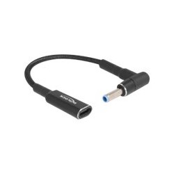 Delock - Adaptér napájení - 24 pin USB-C (F) do DC jack 4,5 x 3,0 mm (M) pravoúhlý - 19.5 V - 3 A - 15 cm - cerná