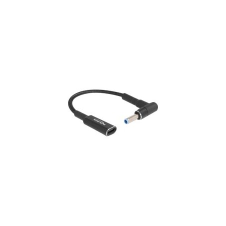 Delock - Adaptér napájení - 24 pin USB-C (F) do DC jack 4,5 x 3,0 mm (M) pravoúhlý - 19.5 V - 3 A - 15 cm - cerná
