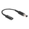 Delock - Adaptér napájení - 24 pin USB-C (F) do DC jack 7,4 x 5,0 mm (M) - 19.5 V - 3 A - 15 cm - cerná 60032