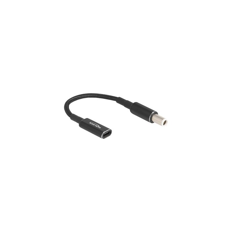 Delock - Adaptér napájení - 24 pin USB-C (F) do DC jack 7,4 x 5,0 mm (M) - 19.5 V - 3 A - 15 cm - cerná 60037