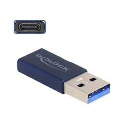 Delock - USB adaptér - USB typ A (M) do 24 pin USB-C (F) - USB 3.2 Gen 2 - 5 V - 900 mA - rychlost prenosu dat až 10 Gbps