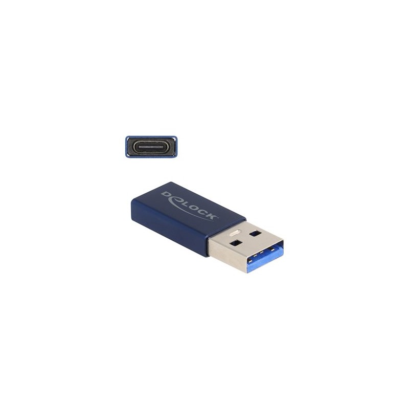 Delock - USB adaptér - USB typ A (M) do 24 pin USB-C (F) - USB 3.2 Gen 2 - 5 V - 900 mA - rychlost prenosu dat až 10 Gbps
