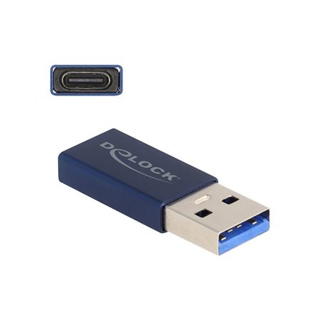 Delock - USB adaptér - USB typ A (M) do 24 pin USB-C (F) - USB 3.2 Gen 2 - 5 V - 900 mA - rychlost prenosu dat až 10 Gbps