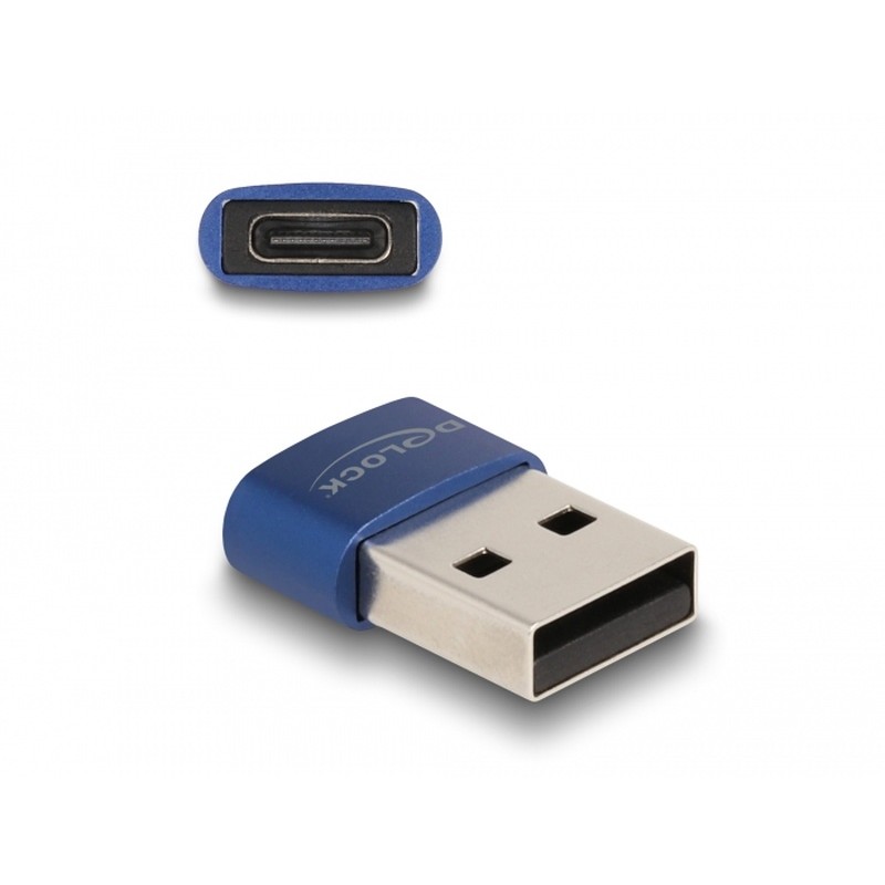 Delock - USB adaptér - USB (M) do 24 pin USB-C (F) - USB 2.0 - 5 V - 3 A - modrá
