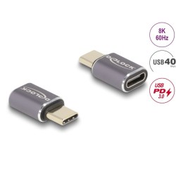 Delock - USB adaptér - 24 pin USB-C (M) do 24 pin USB-C (F) - USB 3.2 / Thunderbolt 3 / DisplayPort 1.4 - 20 V - 5 A - podpora