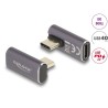 Delock - USB adaptér - 24 pin USB-C (M) levoúhlé do 24 pin USB-C (F) - USB 3.2 Gen 2 / DisplayPort 1.4 /Thunderbolt 3 - 20 V