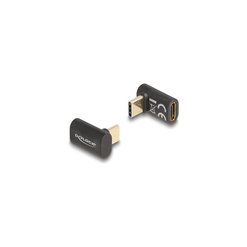 Delock - USB adaptér - 24 pin USB-C (M) úhlový do 24 pin USB-C (F) - USB 3.2 / Thunderbolt 3 / DisplayPort 1.4 - 20 V - 5 A