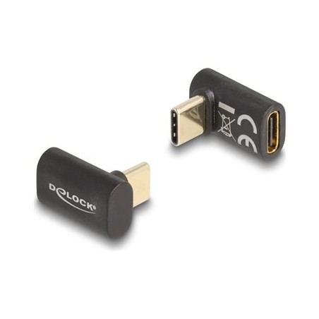 Delock - USB adaptér - 24 pin USB-C (M) úhlový do 24 pin USB-C (F) - USB 3.2 / Thunderbolt 3 / DisplayPort 1.4 - 20 V - 5 A