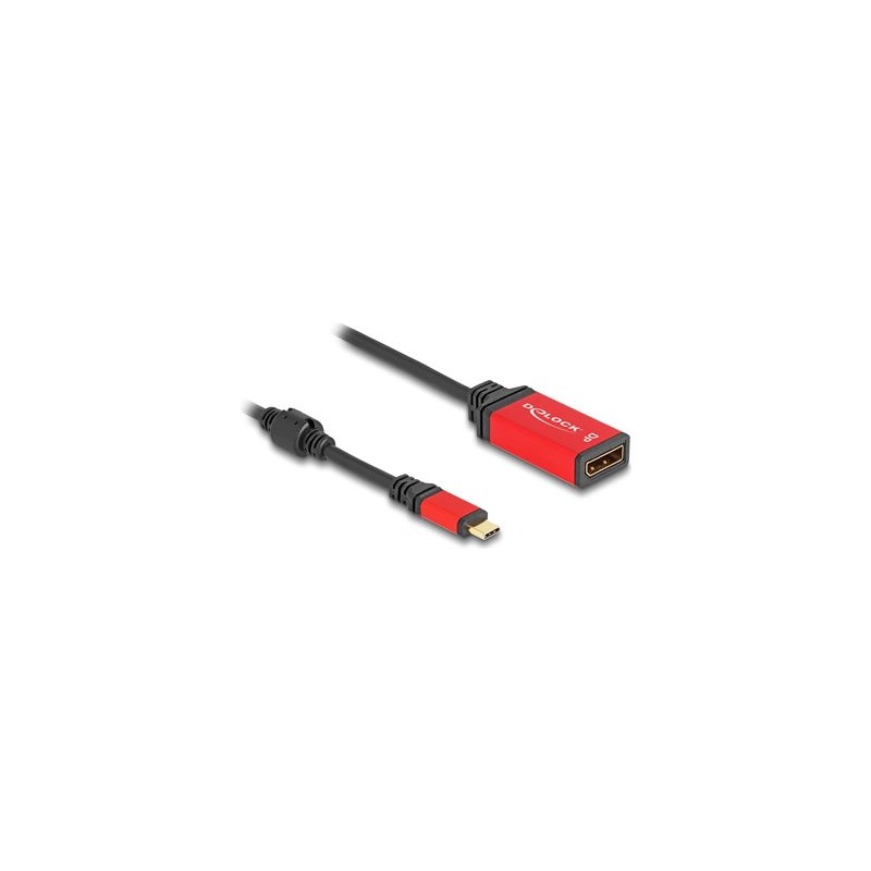 Delock - Kabel adaptéru - 24 pin USB-C (M) do DisplayPort (F) - 20 cm - podpora 8K30Hz, podpora režimu DP Alt, podpora HDR10