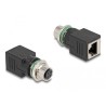 Delock - Sítový adaptér - 4 piny M12 (F) do RJ-45 (F) - CAT 5e - IP67 - cerná