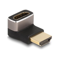 Delock - Vysoká rychlost - adaptér HDMI s ethernetem - HDMI s piny (male) do HDMI se zdírkami (female) dolu zahnutý