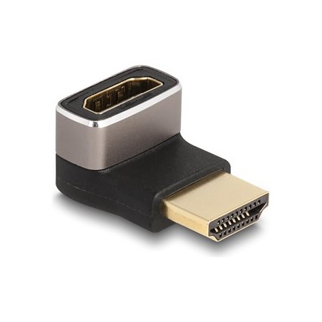 Delock - Vysoká rychlost - adaptér HDMI s ethernetem - HDMI s piny (male) do HDMI se zdírkami (female) dolu zahnutý