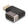 Delock - Vysoká rychlost - adaptér HDMI s ethernetem - HDMI s piny (male) do HDMI se zdírkami (female) pravoúhlý - cerná/šedá
