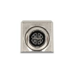 Delock - Sítový adaptér - 8 pin M12-X (F) do RJ-45 (F) pravoúhlý - STP - CAT 6a - cerná/stríbrná