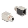 Delock - Sítový adaptér - 8 pin M12-X (F) do RJ-45 (F) - STP - CAT 6a - cerná/stríbrná