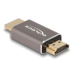 Delock - Vysoká rychlost - adaptér HDMI s ethernetem - HDMI s piny (male) do HDMI s piny (male) - šedá - podpora 8K60Hz (7680 x