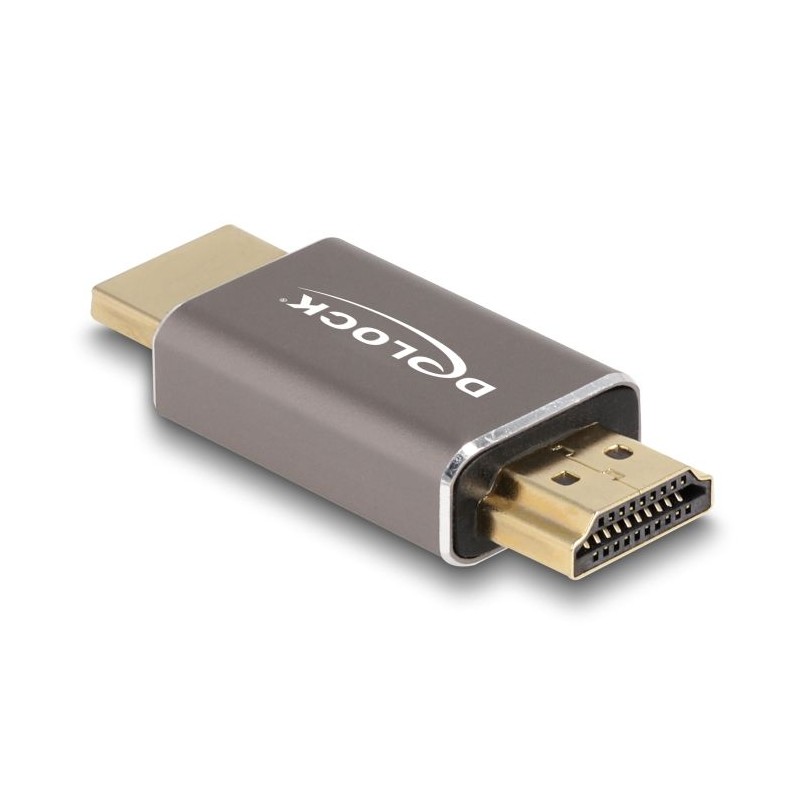Delock - Vysoká rychlost - adaptér HDMI s ethernetem - HDMI s piny (male) do HDMI s piny (male) - šedá - podpora 8K60Hz (7680 x