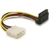 Delock - Elektrický kabel - SATA napájení (M) do 4 pinové interní napájení (M) - 16 cm - 90° konektor