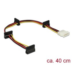 Delock - Adaptér napájení - 4 pinové interní napájení (Z) do SATA napájení (R) - 40 cm - vícebarevné